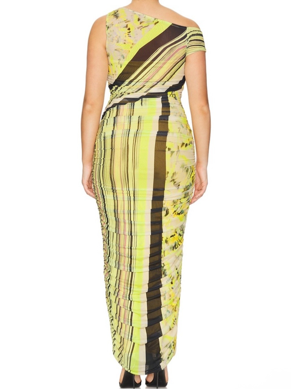 AFRM Lime Green and Black Striped Maxi Dress - Picture 5 of 8